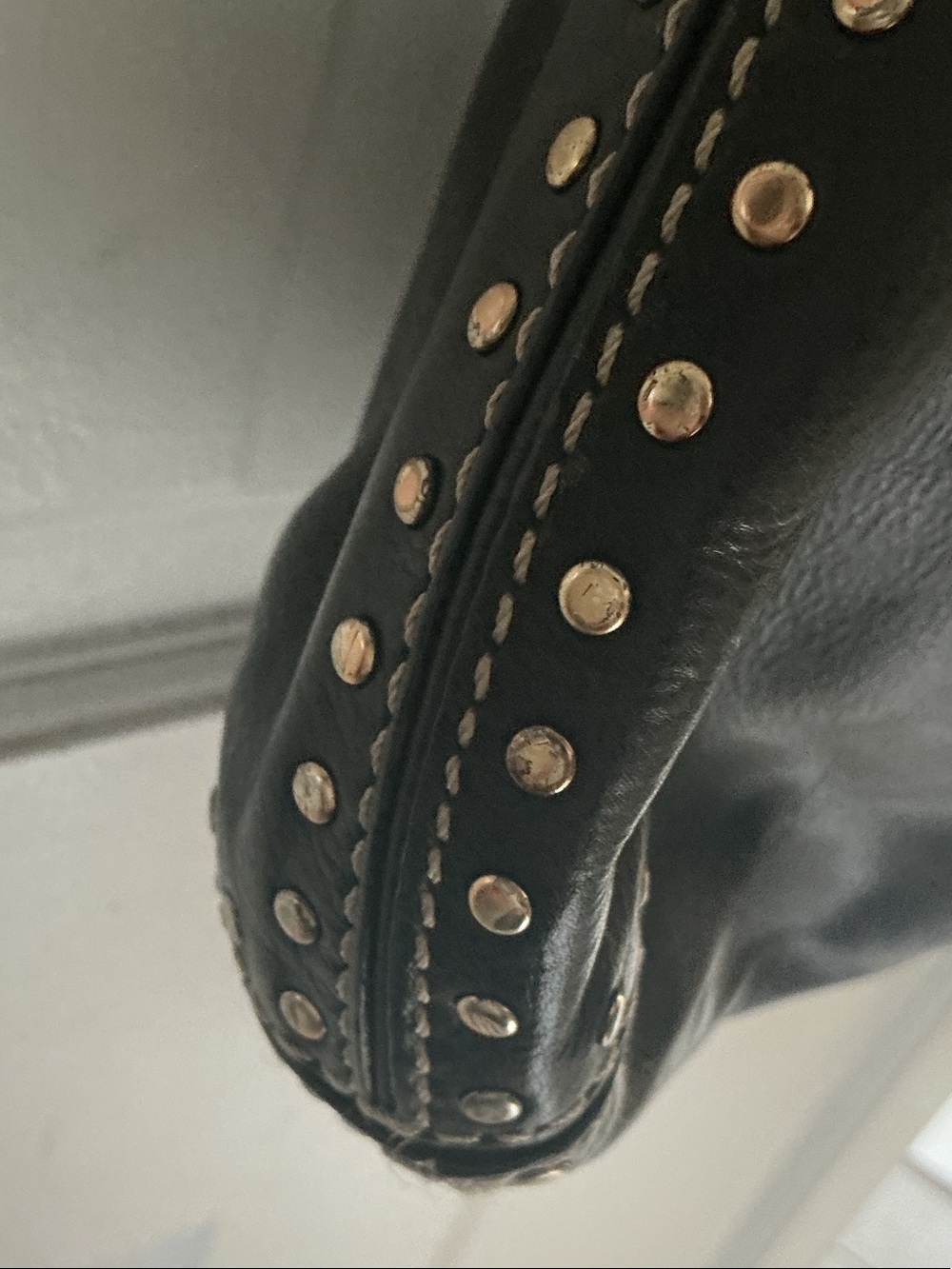 Michael Kors Black Studded Shoulder Hobo - Picture 6 of 7